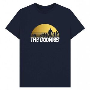 The Goonies Unisex Adult Sunset Silhouette T-Shirt / Navy Blue